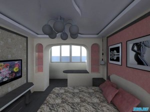 Большая комната с балконом